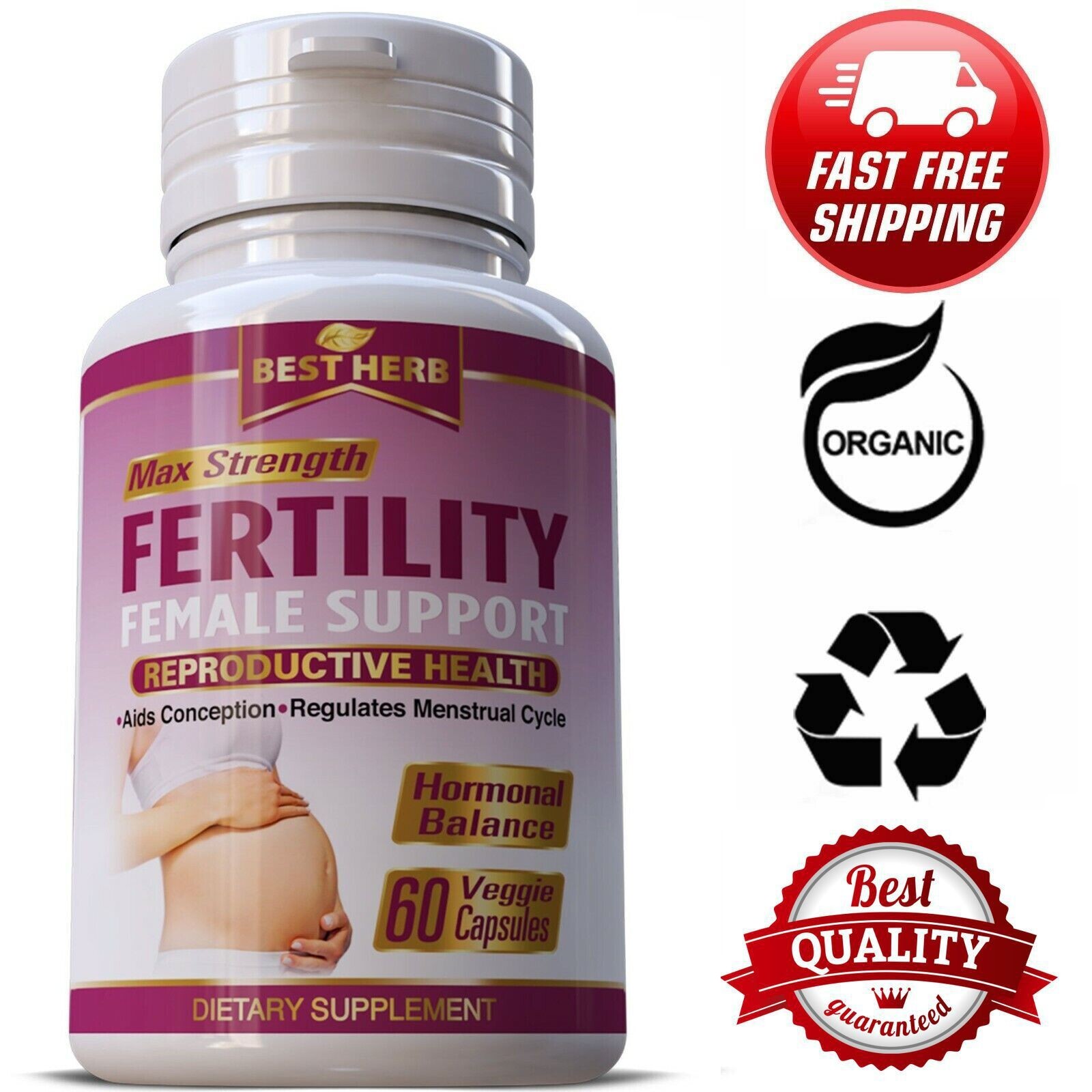 PREGNANCY AID FEMALE FERTILITY REPRODUCTIVE NATURAL HEALTH CONCEPTION 60 CAPS