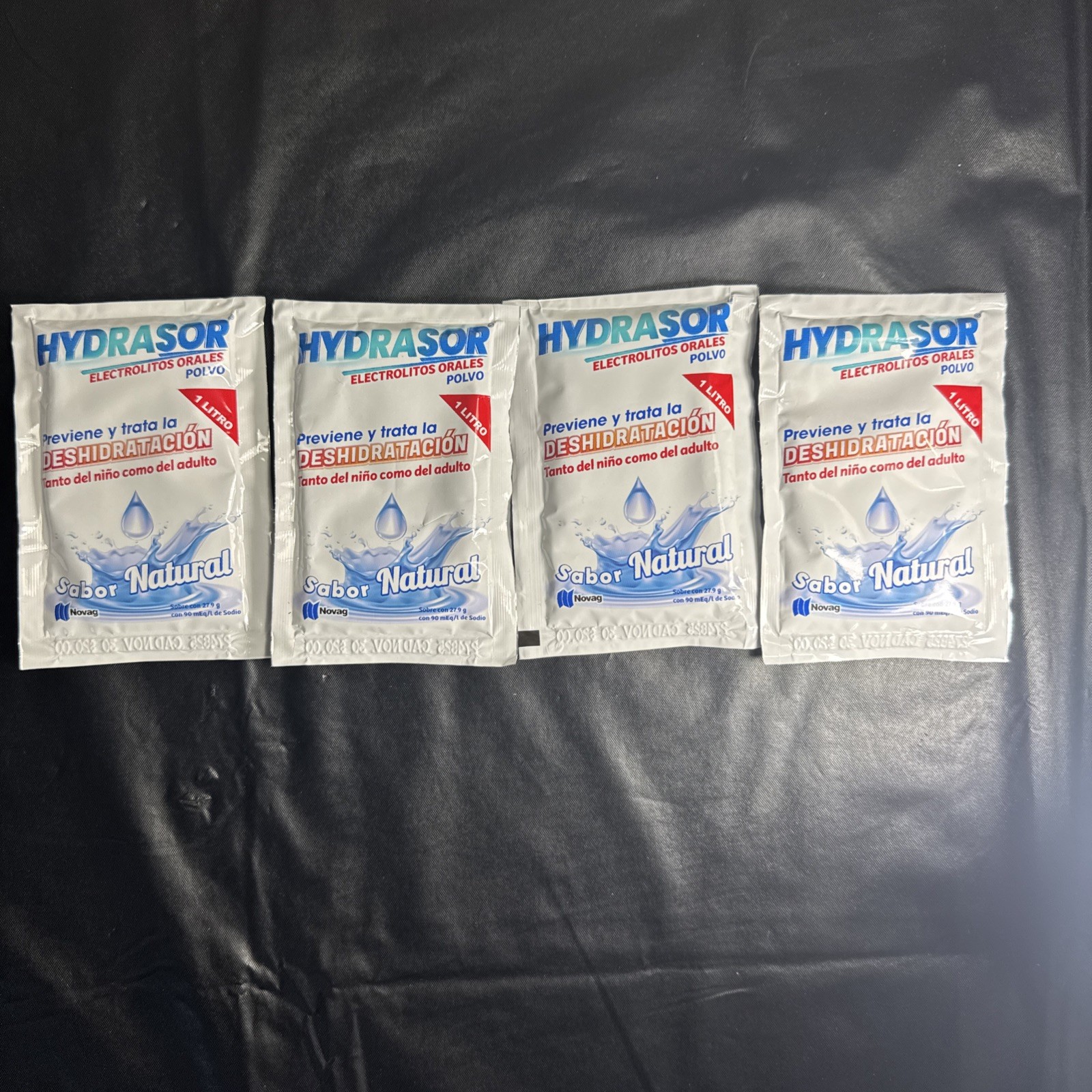 ELECTROLITOS ORALES EN POLVO HYDRASOR SABOR NATURAL 27.9G (4PCS) MEXICO