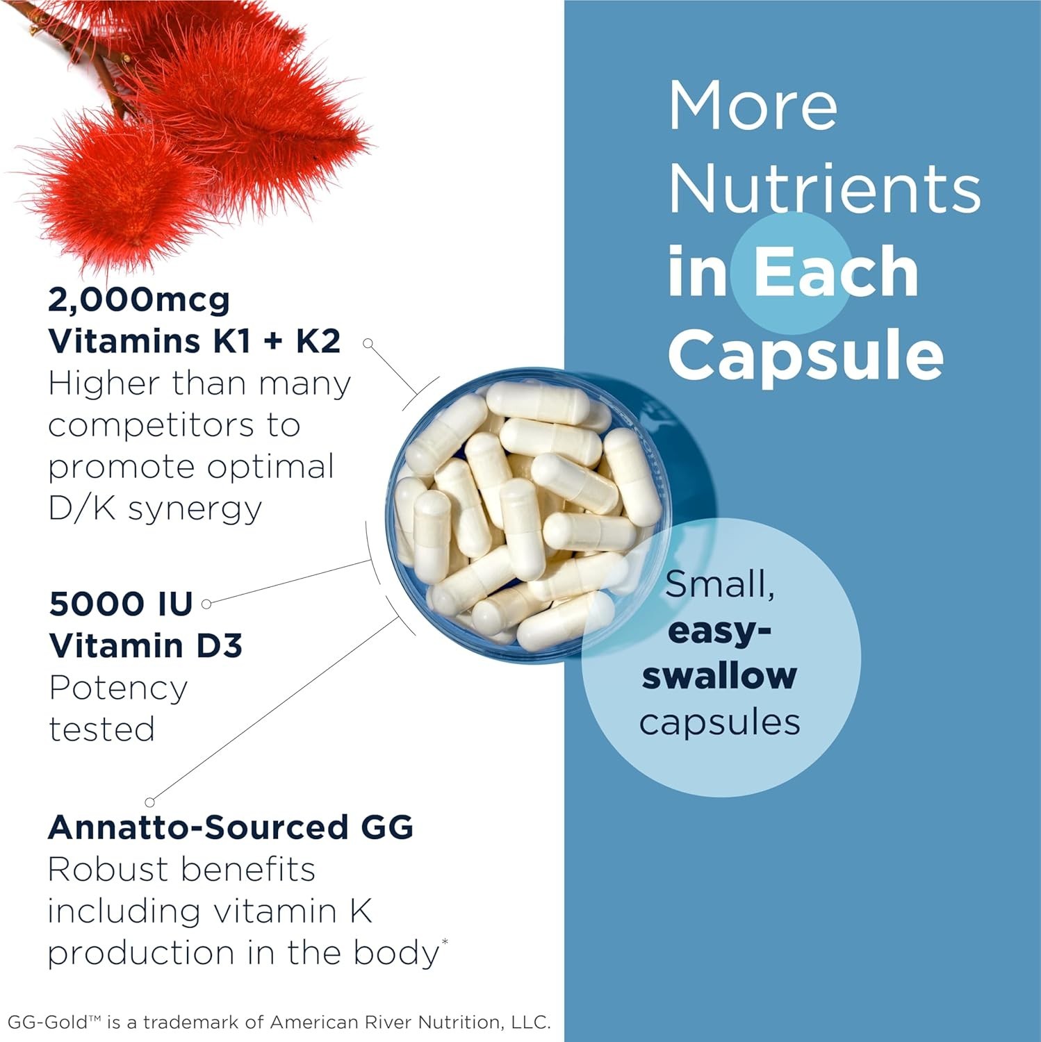 Vitamin D Supreme: 5000 IU & 2000 mcg K2 for Complete Adult Health – Gluten-Free