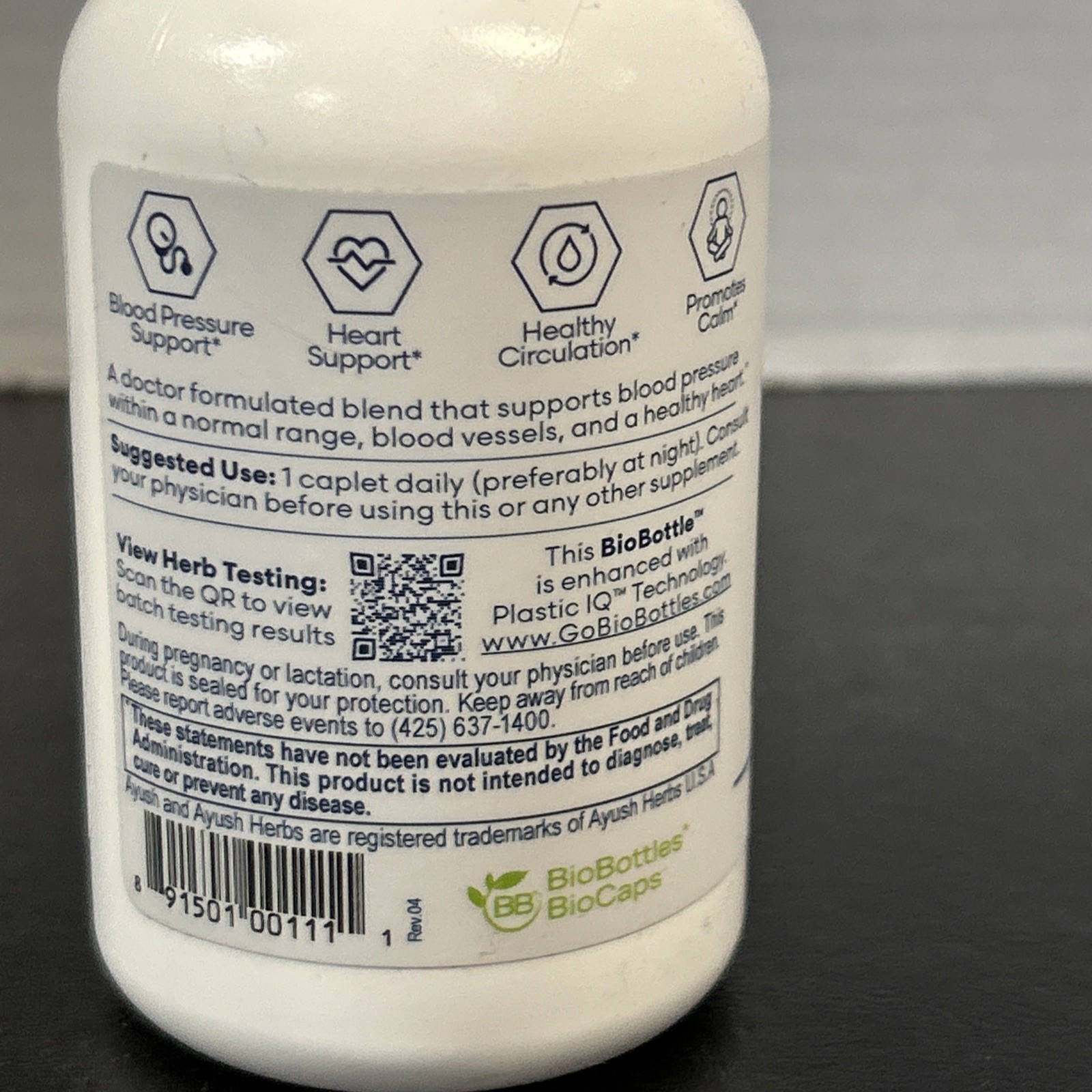 Ayush Herbs Carditone – 60 Capsules – Blood Pressure Support EXP 10/2028