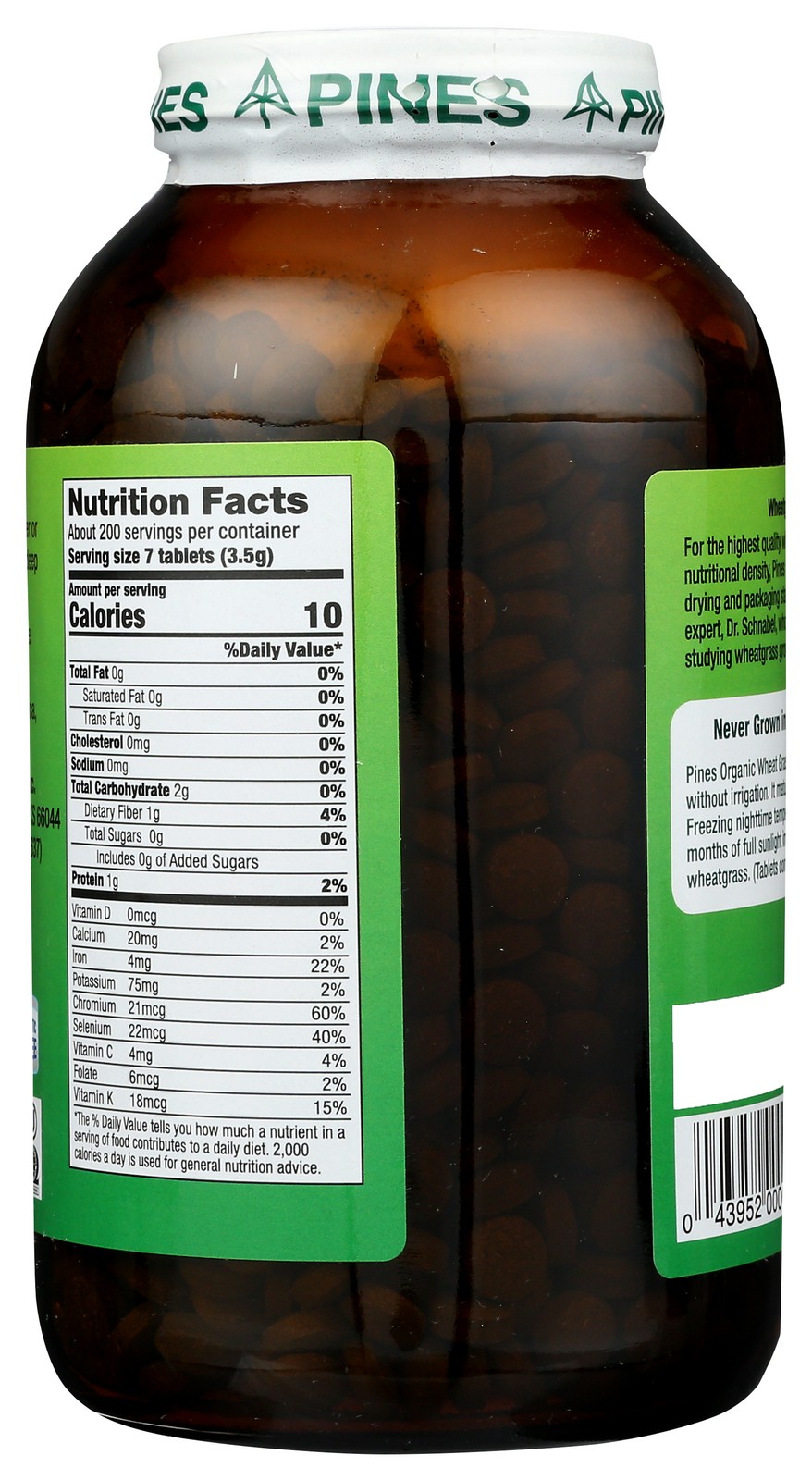 Wheat Grass 500Mg Tablets By Pines 1400 Count 1 Pack