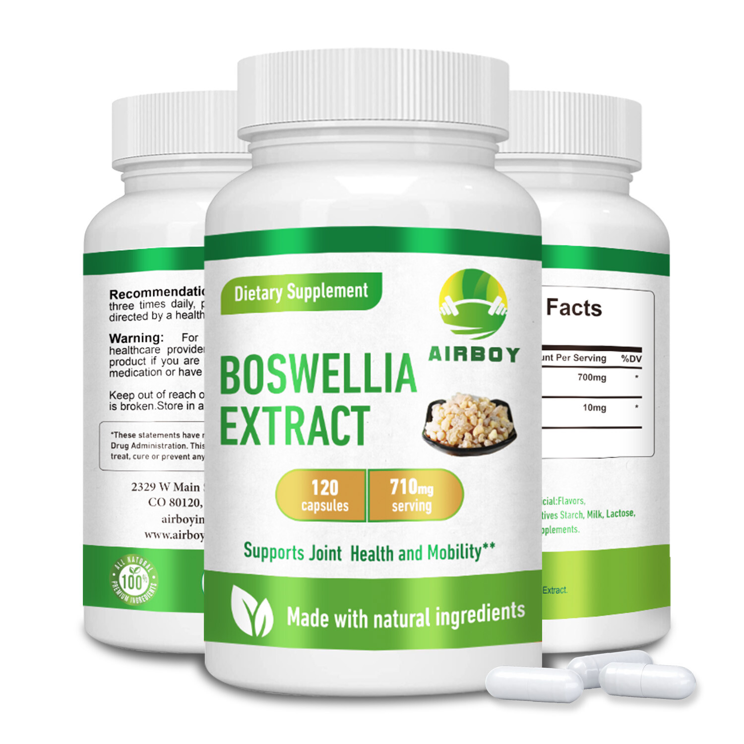 Boswellia Extract 710mg Capsules – BioPerine – Joint Health Support Pain Relief