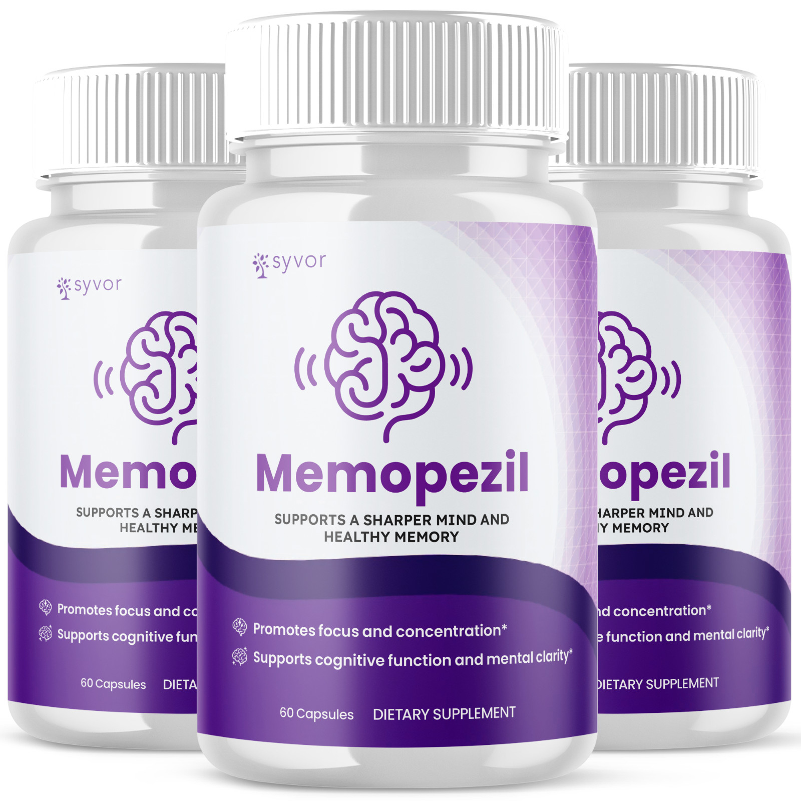 (3 Pack) Memopezil Nootropic All Natural Brain Supplement Memo Pezil 180 Capsule
