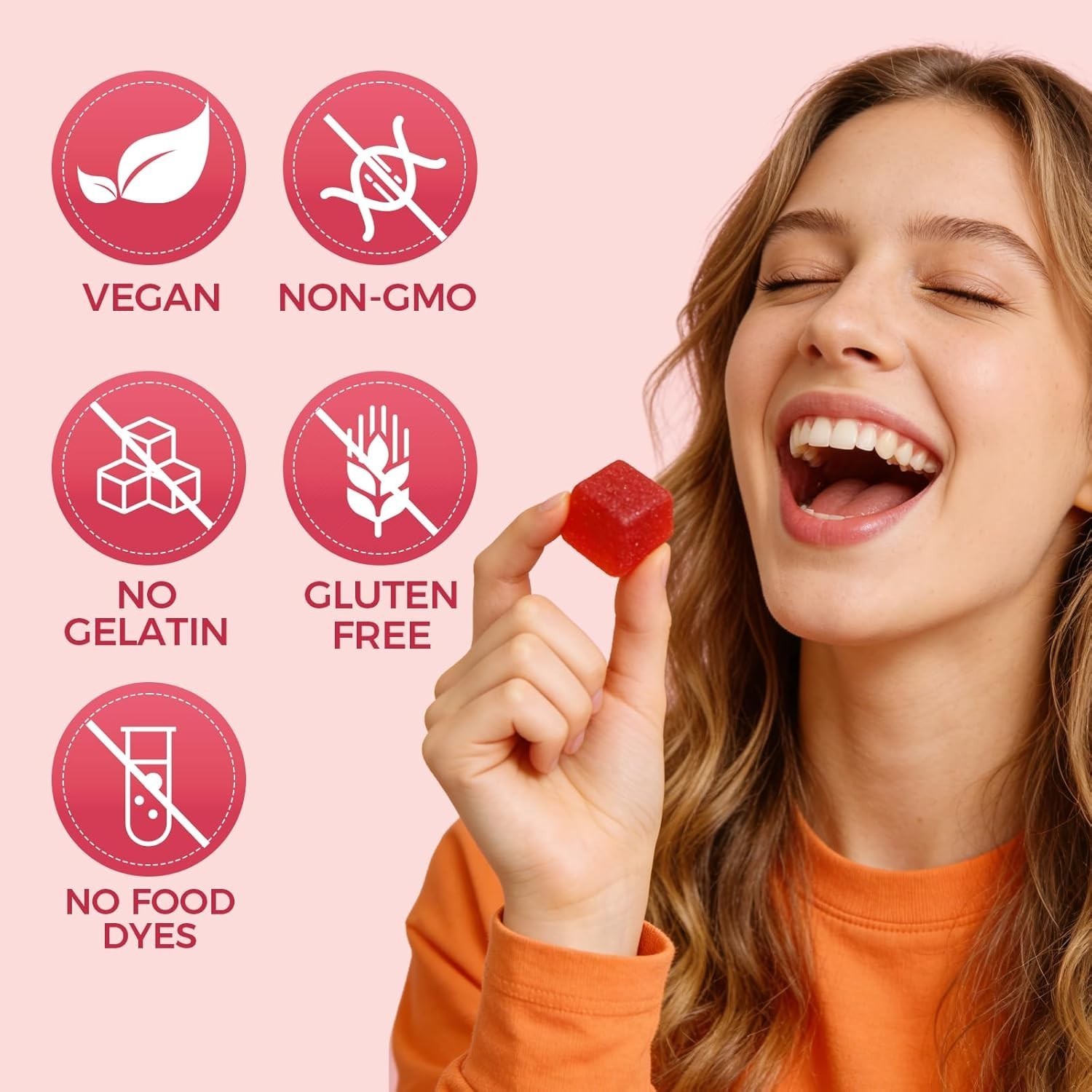Spicy Cubes Hot Peach Gummies With Chili Pepper, Maca Root And Muira Puama Gummy