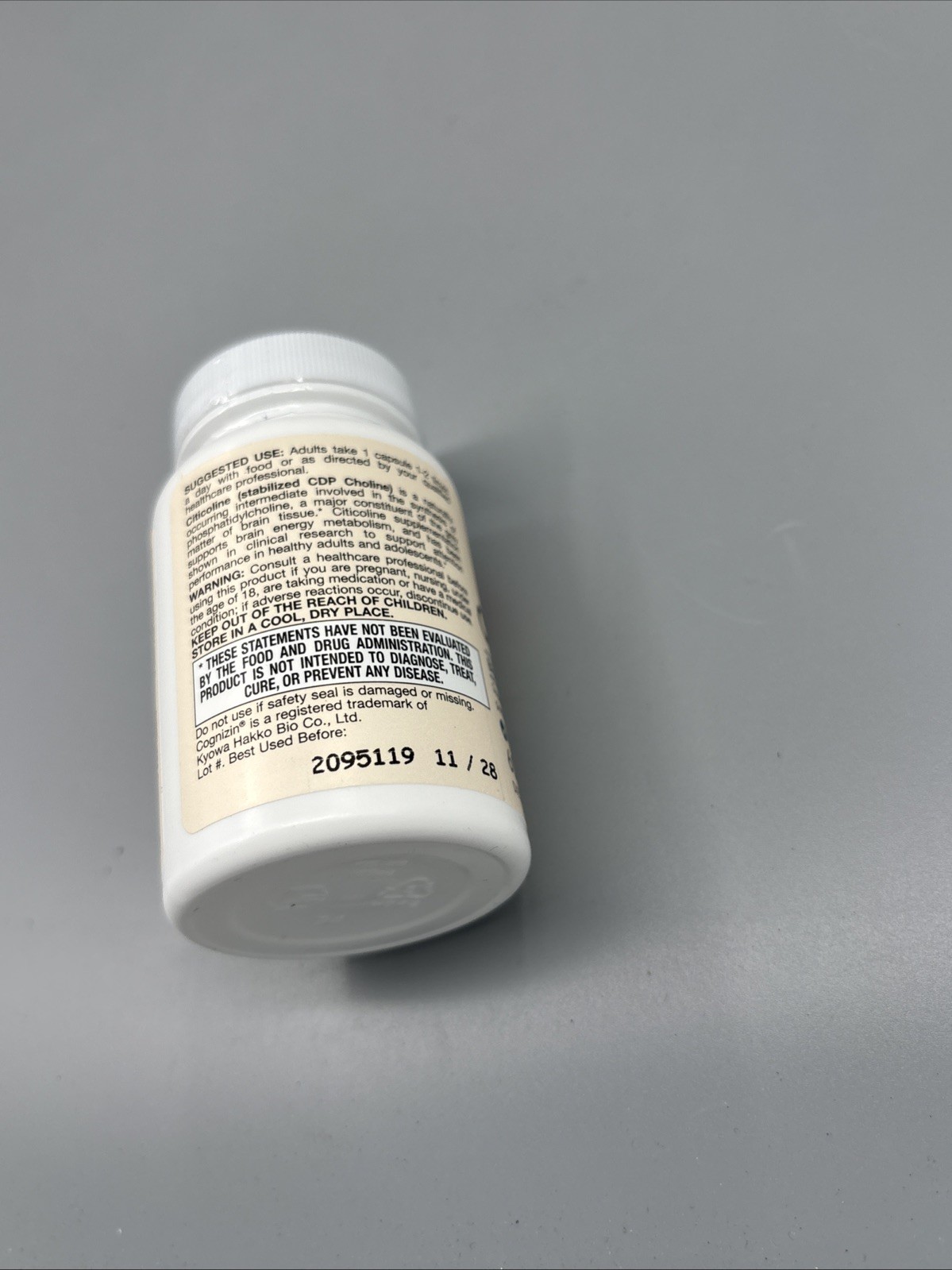 Jarrow Formulas – Citicoline (CDP-Choline) – 250 mg – 60 Capsules – Exp 11/2026