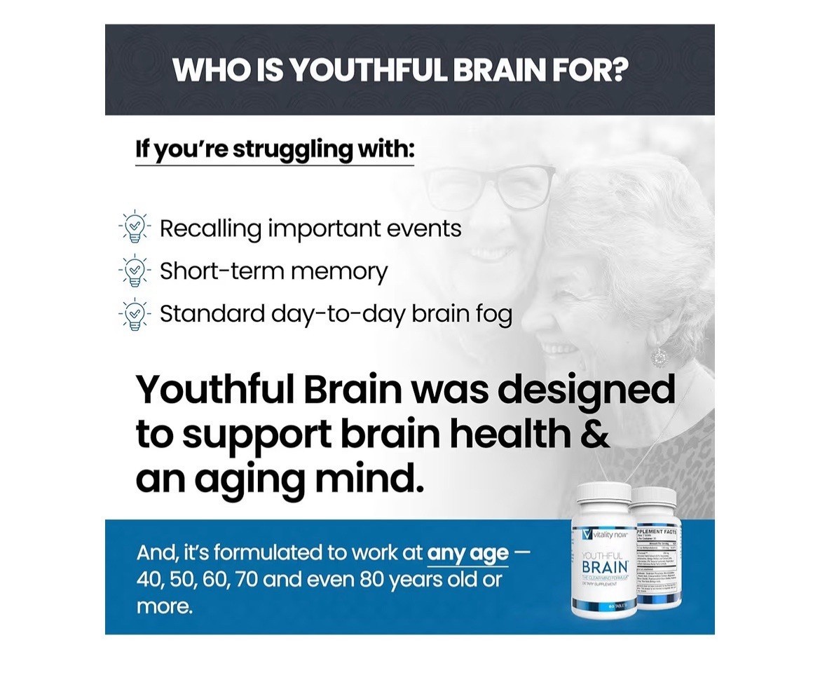 Vitality Now Youthful Brain Memory Health Supplement Tablets – 60 Count