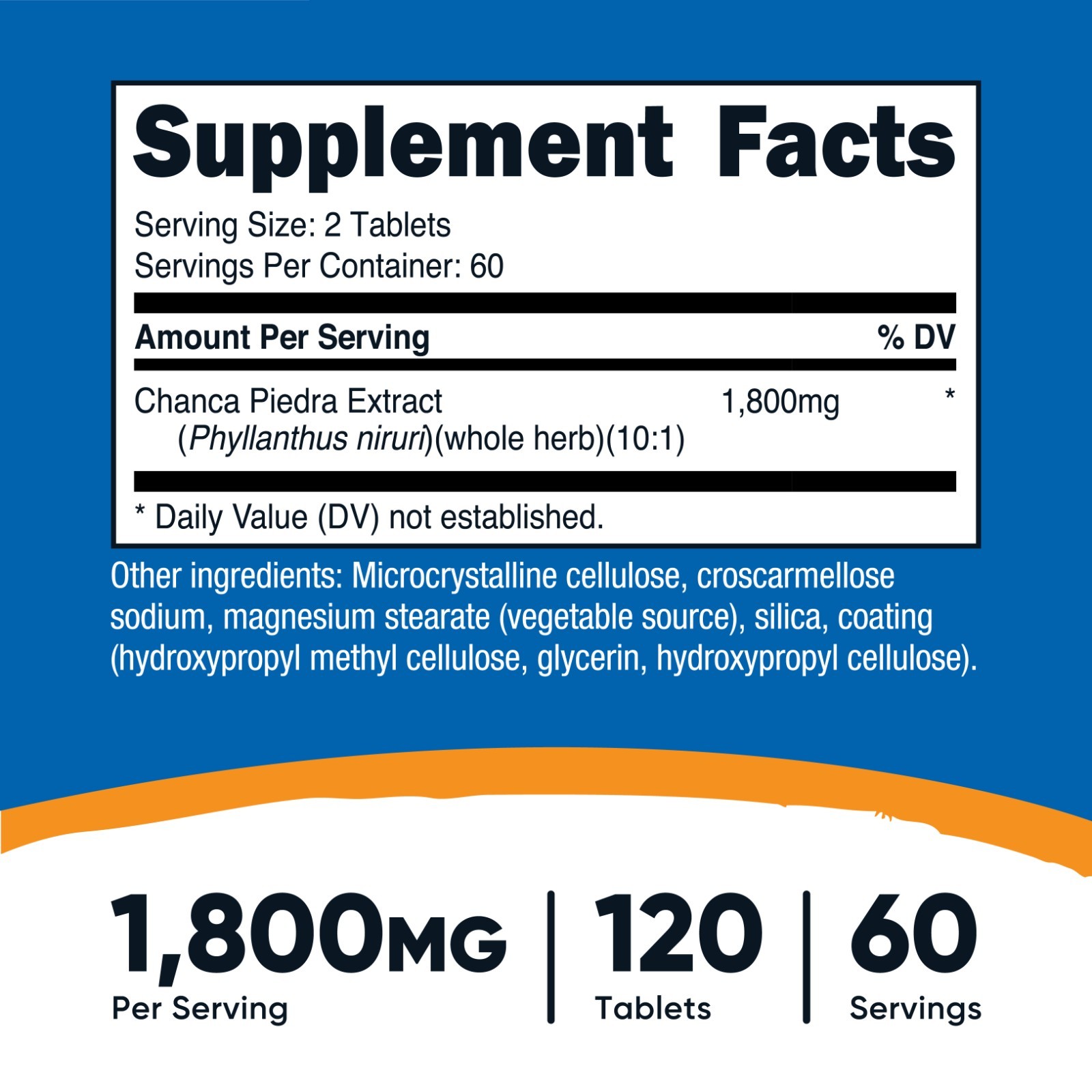 Nutricost Chanca Piedra Extract – 60 Servings, 1800mg Per Serving, 120 Tablets