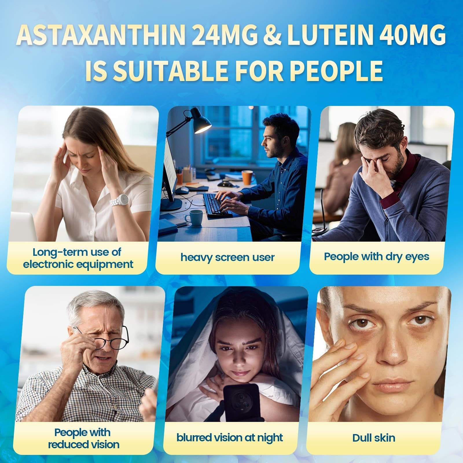 14-in-1 Astaxanthin & Lutein Softgels 24mg/40mg | 6 Month Supply, Eye & Skin Hea