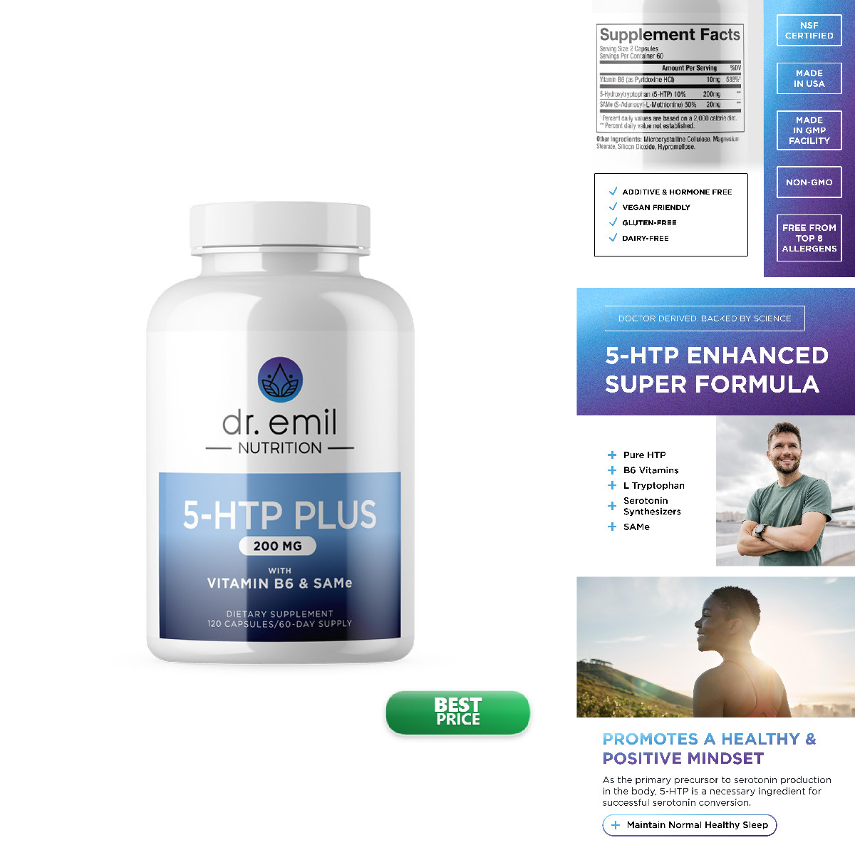 Dr. Emil Nutrition 200 Mg Plus Sam-E For Mood Stress And – Vitamin