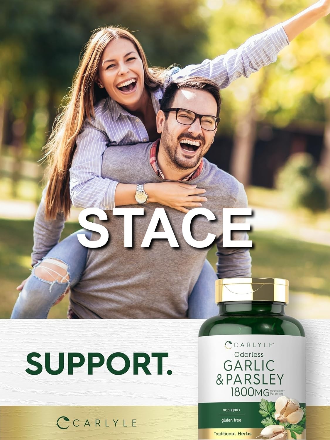 200 Cápsulas de Ajo y Perejil Sin Olor Suplemento Herbal Calidad Premium