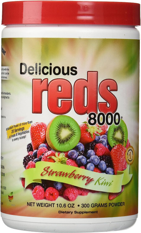 Greens World Delicious Reds 8000 Strawberry Kiwi 300 grams ( 10.6 oz )
