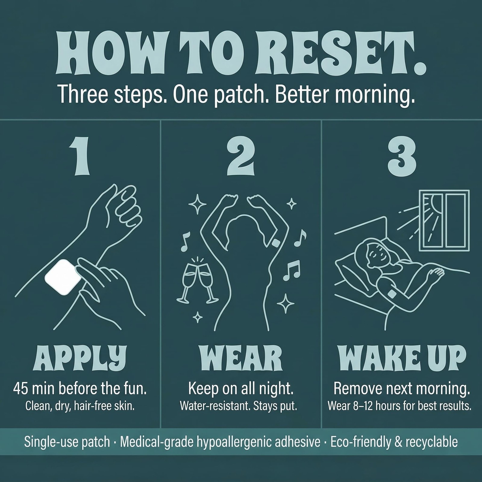 Reset Patches | After Party Recovery Support | DHM 500mg Transdermal Patch | …