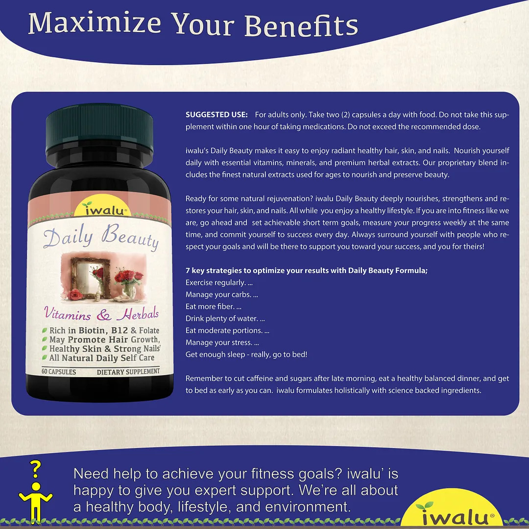 Skin Hair & Nails Vitamins | Best Supplement Capsule Pill Men Women FREE SHIP