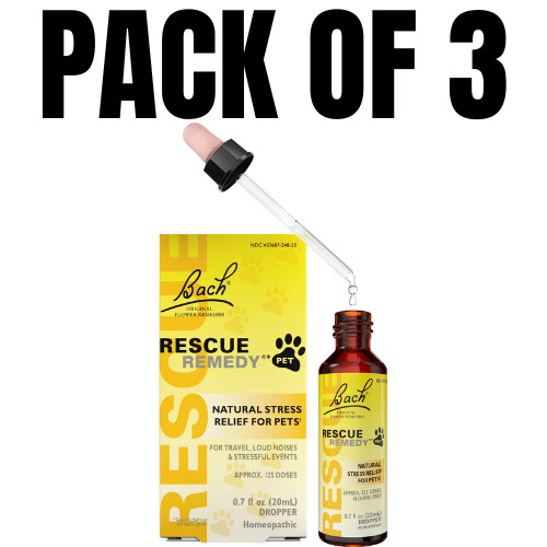 Bach RESCUE REMEDY Pet Dropper – 0.7 fl oz (20 mL) – Pack of 3