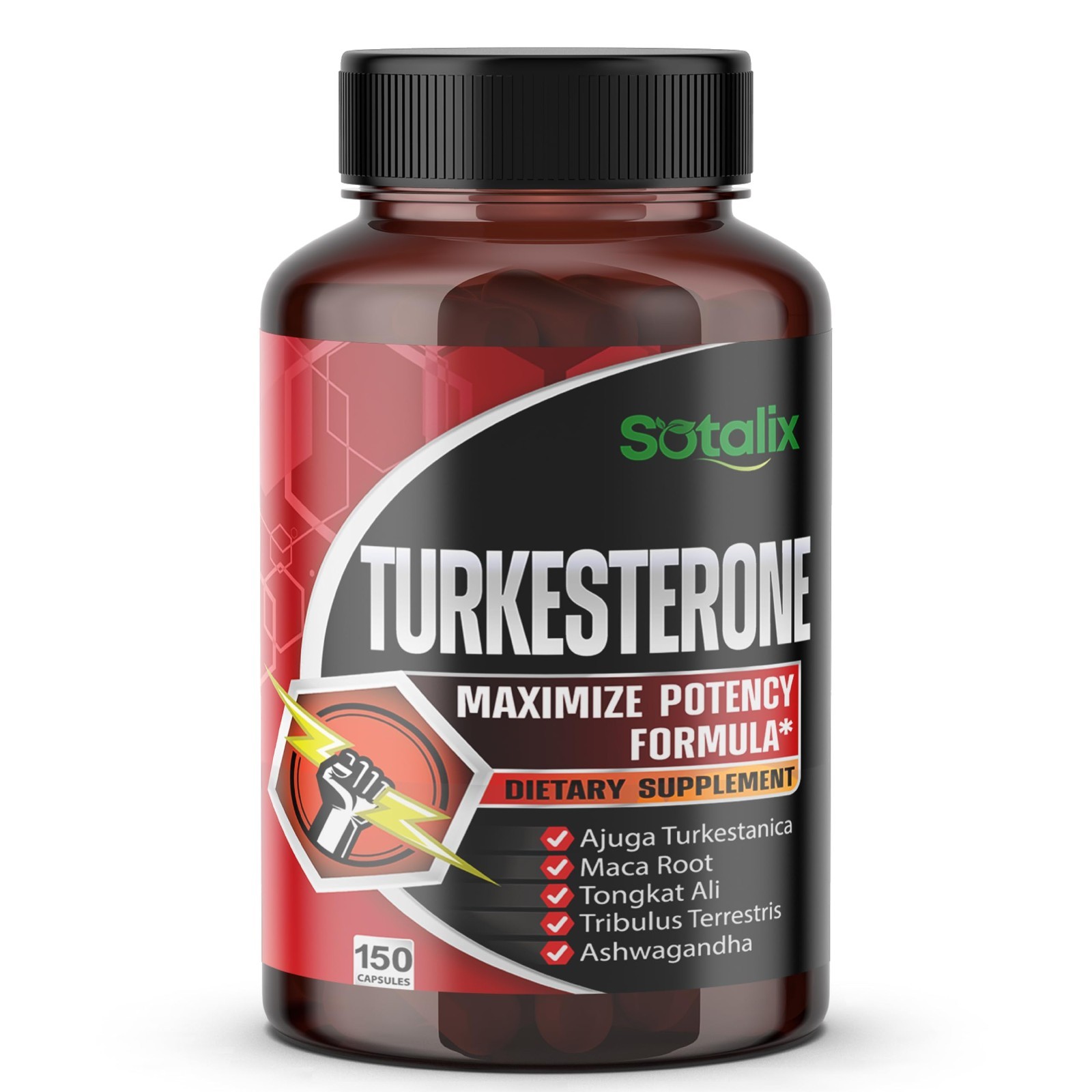 High Potency Turkesterone 20% with Maca Root & Tribulus – Muscle Growth, Energy,