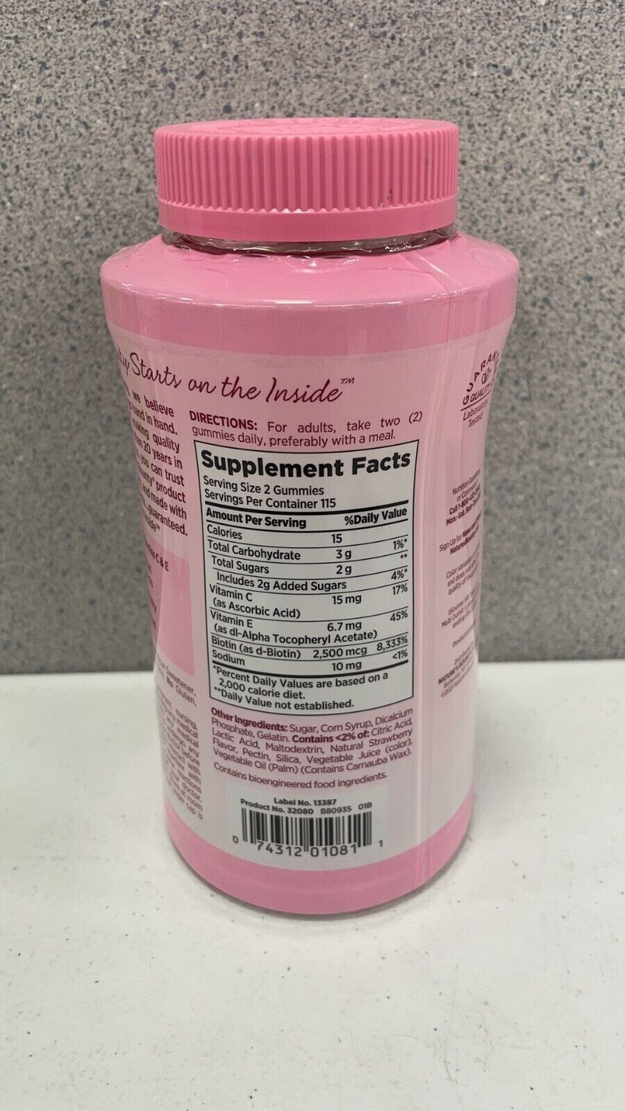 Nature’s Bounty Hair, Skin & Nails Vitamins With Biotin – 230 Strawberry Gummies