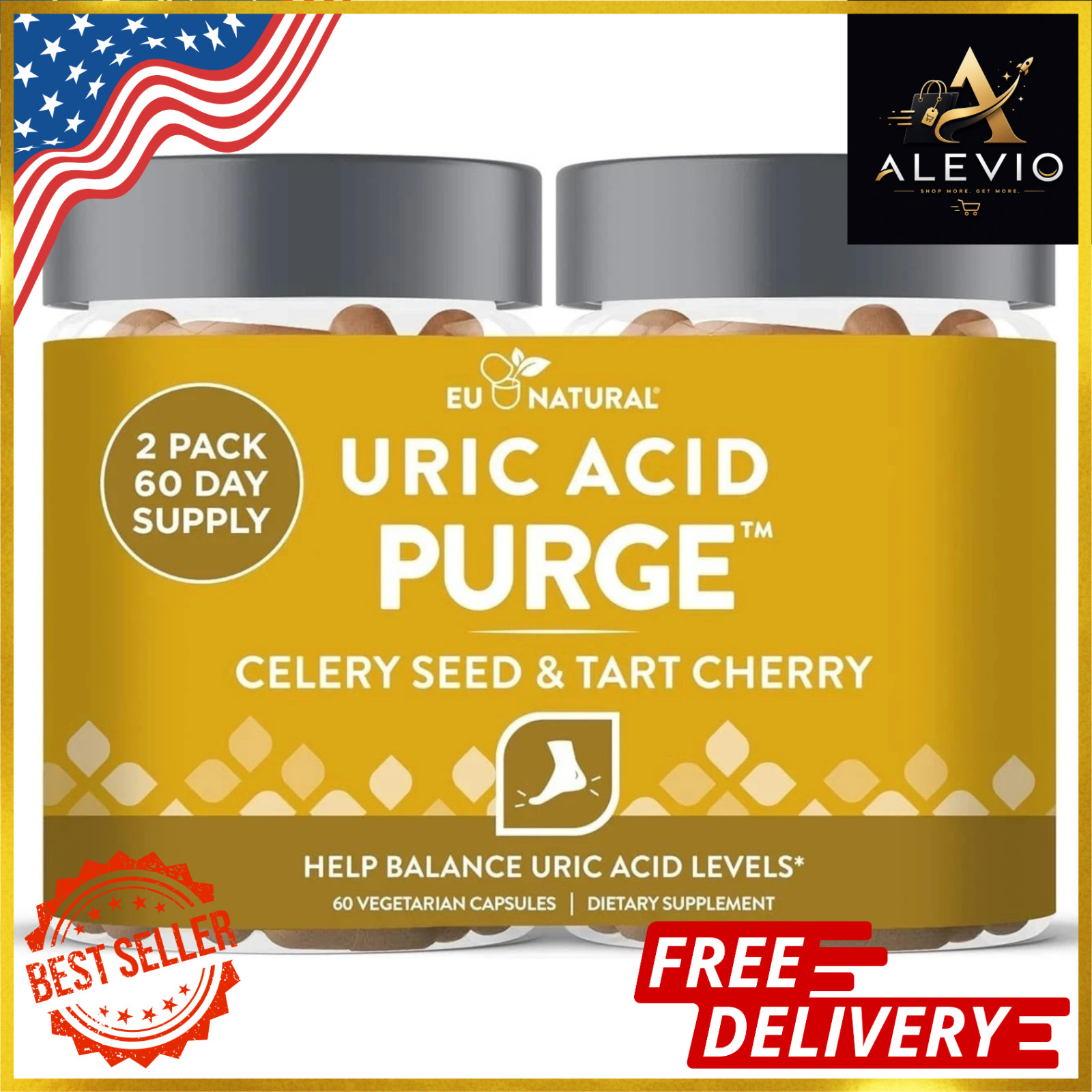 Eu Natural Purge Uric Acid Flush – Eat & Drink 60 Count (Pack of 2) Clear NEW US