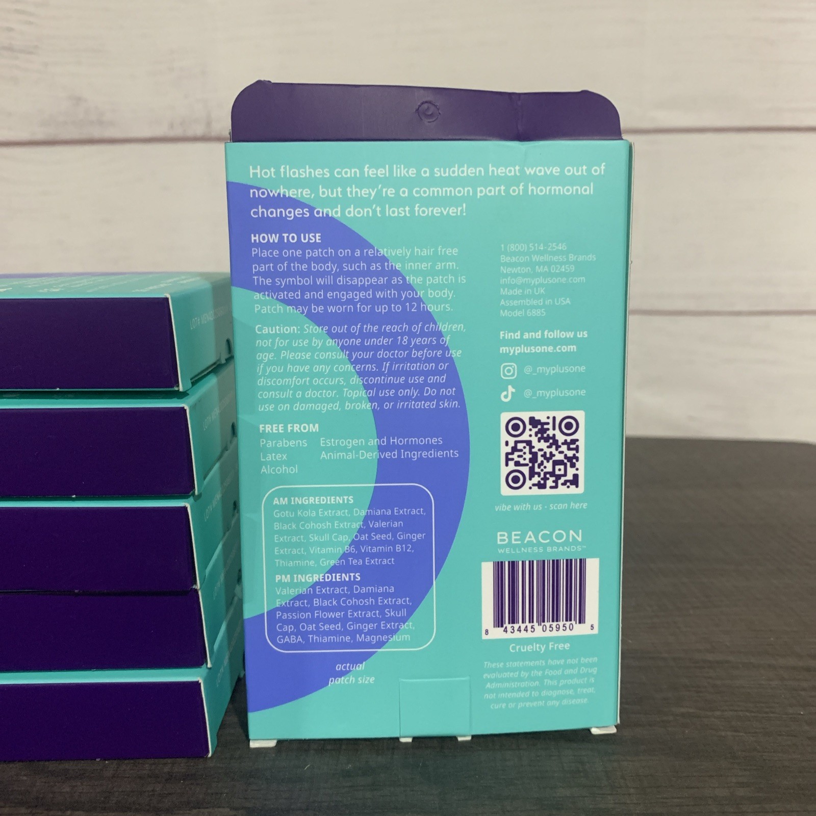 PLUS ONE Vital Menopause Patch 8 AM & 8 PM Patches EXP 6/2028 LOT OF 6 BRAND NEW