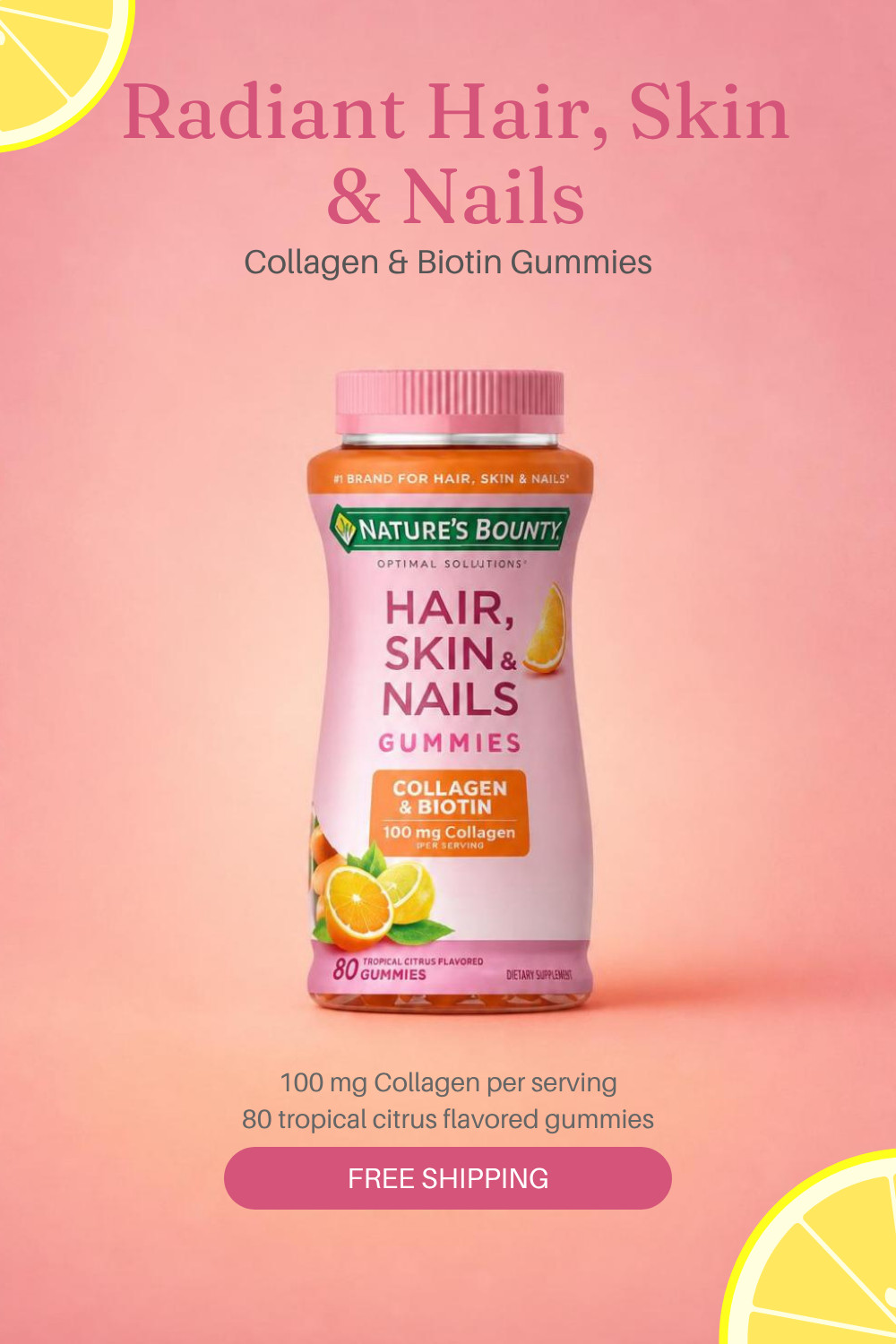 Nature’s Bounty Hair, Skin, & Nails with Biotin and Collagen, 80 count