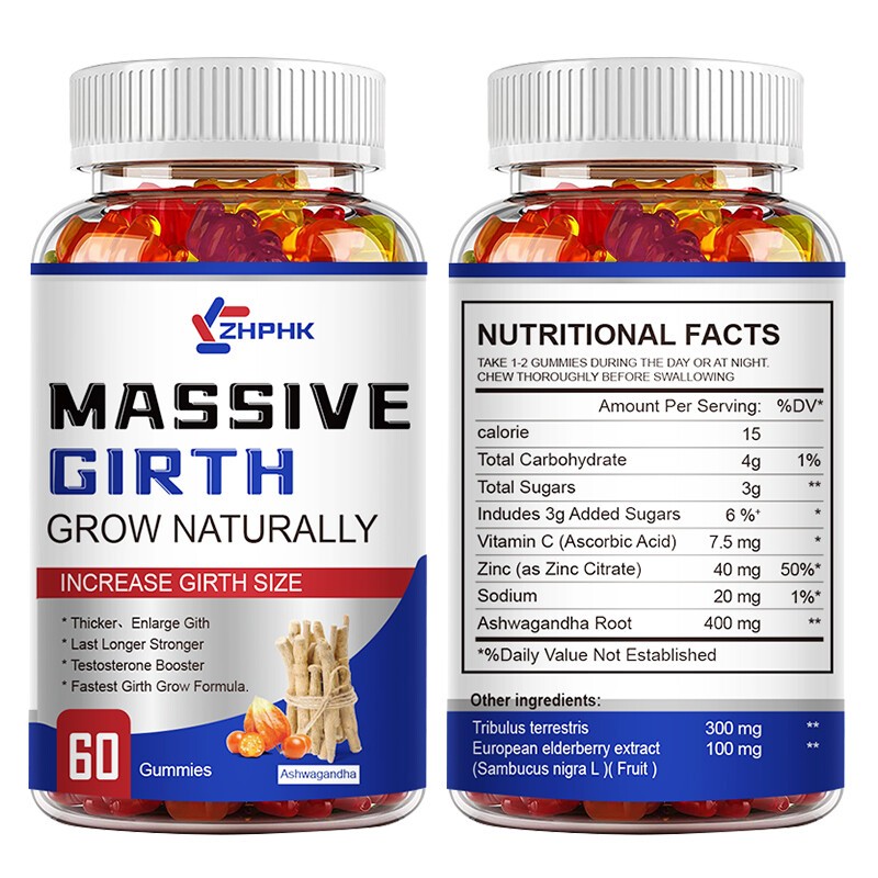 Male Massive Girth Gummies – Support for Enhanced Energy and Vitality 60 Gummies