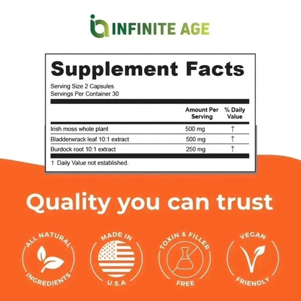 3 Moss INFINITE Sea 60 Pack 1250mg Advanced Superfood, High-Potency AGE Capsule