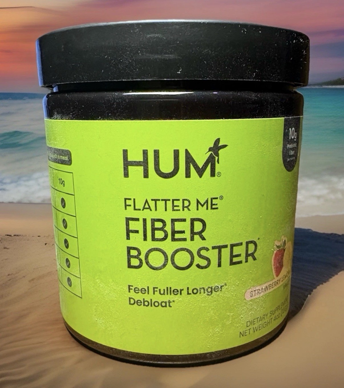 HUM Flatter Me Fiber Booster Debloat Dietary Supplement Strawberry Lemon 4 Oz