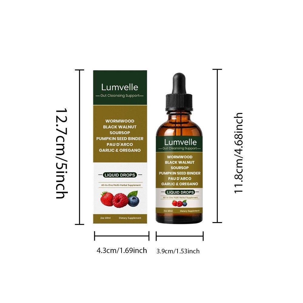 Lumvelle Wild Harvested Wormwood Liquid Drops 60ml Gut Cleanse Digestive Herbal