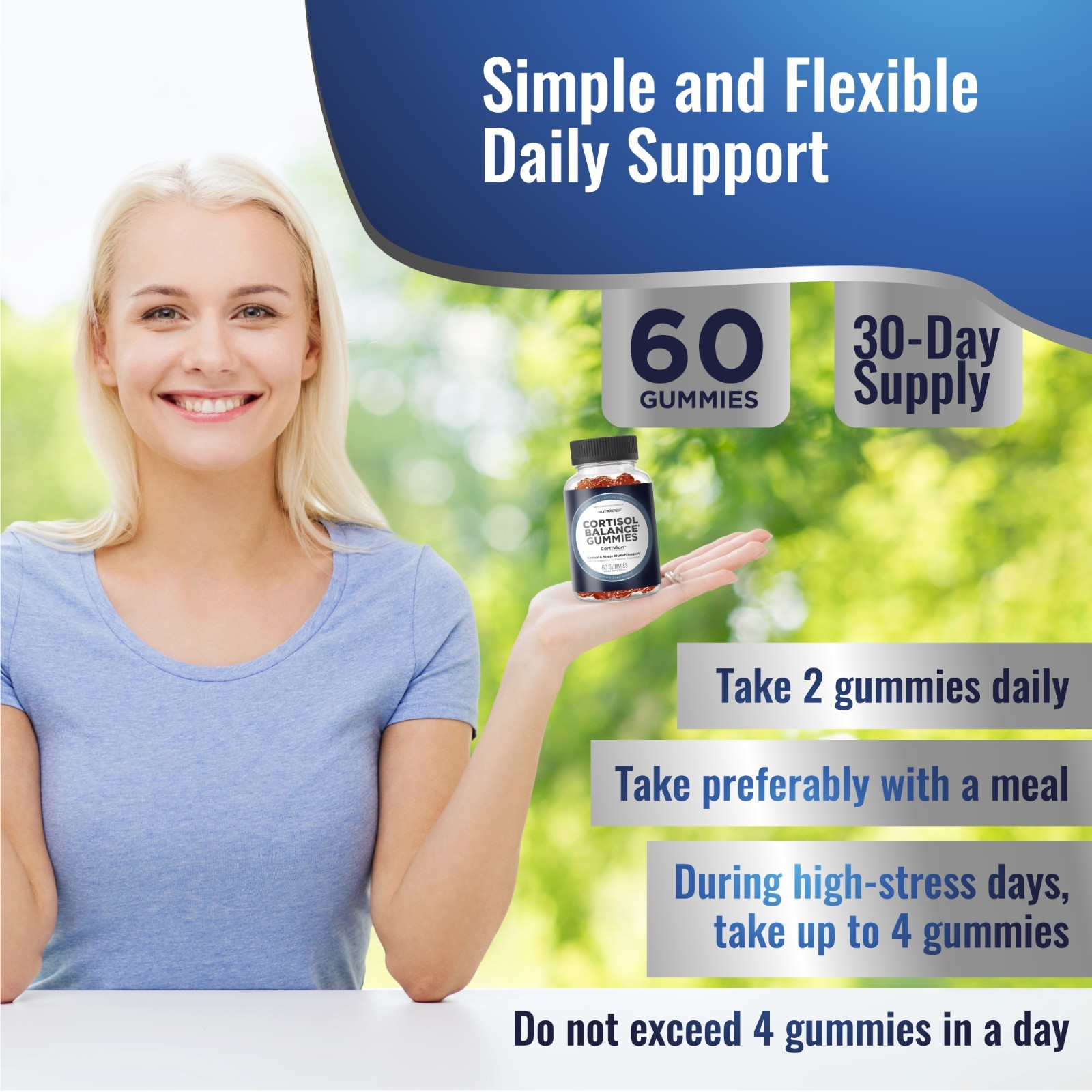 NutraPep Cortisol Gummies for Women Men – 13-in-1 High Cortisol Reducer (2 Pack)