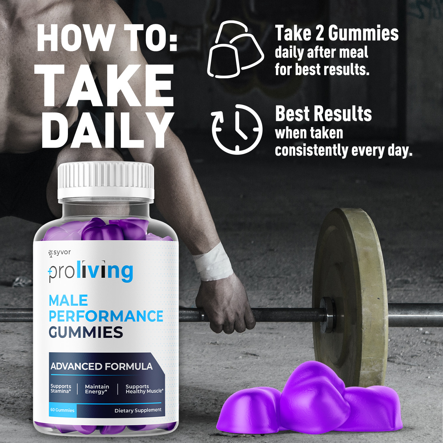 (3 Pack) Proliving Gummys Advanced Male Support Formula Pro Living 180 Gummies
