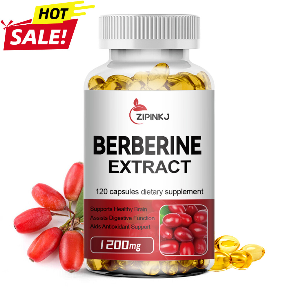 Premium Berberine HCL Extract 120 Caps, Healthy Cholesterol, Anti-Inflammatory