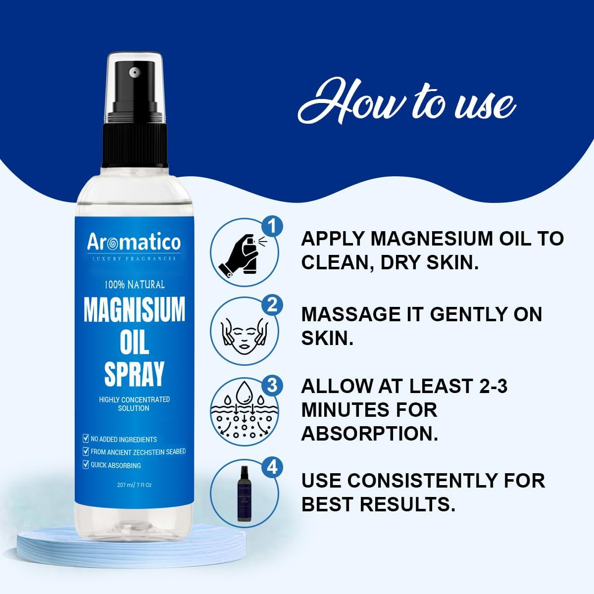 Magnesium Oil Spray 7Oz – Topical Magnesium Spray Extra Strength – Magnesium Spr