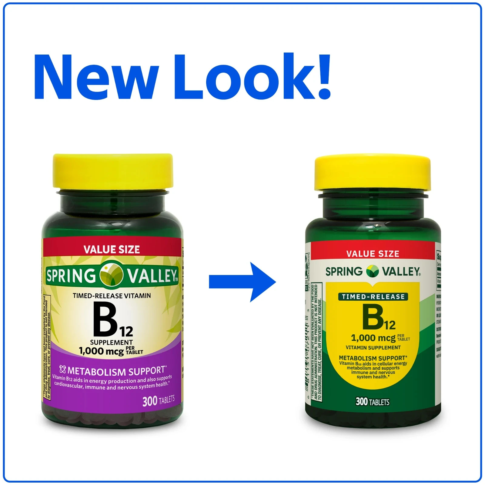 Spring Valley Vitamin B12 1000 Mcg Timed Release Tablets, 300 Count ( 1 PACK )