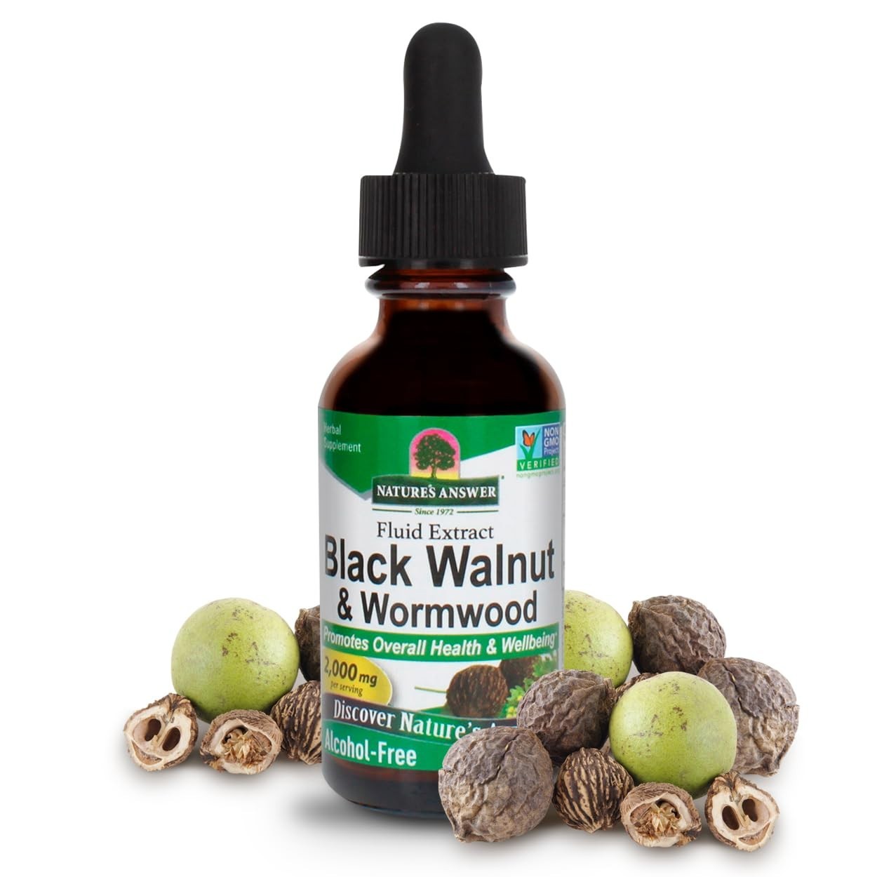 Nature’s Answer 2000mg Black Walnut & Wormwood for Gut Health & Vitality