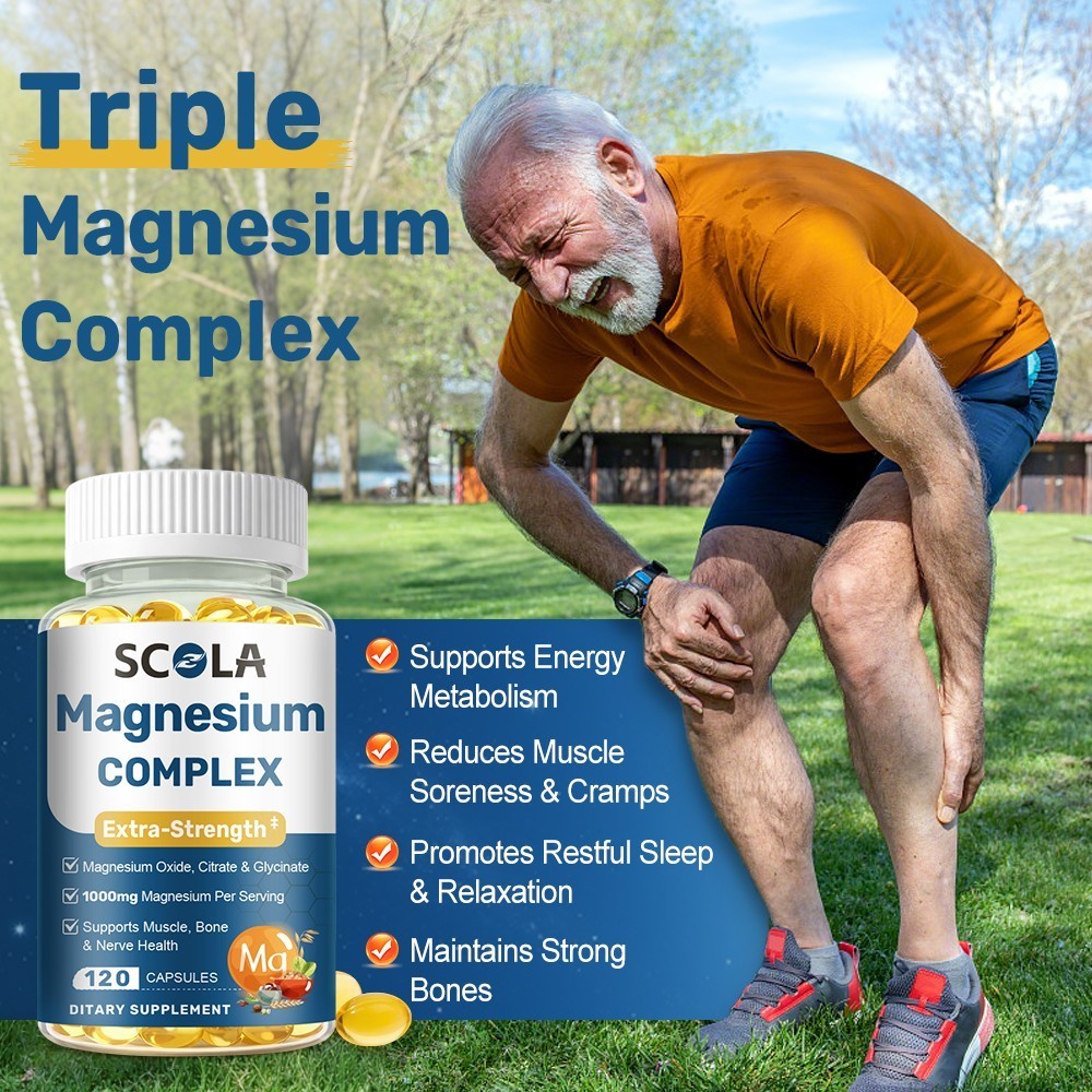 Magnesium Complex 1000mg, High Absorption 120 Capsules – Gluten Free and Non-GMO
