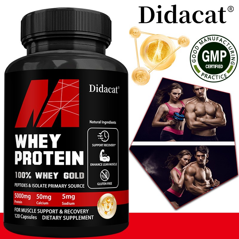 Whey Protein Capsules – 100% – Enhances Fitness – Maintains Muscle Strength