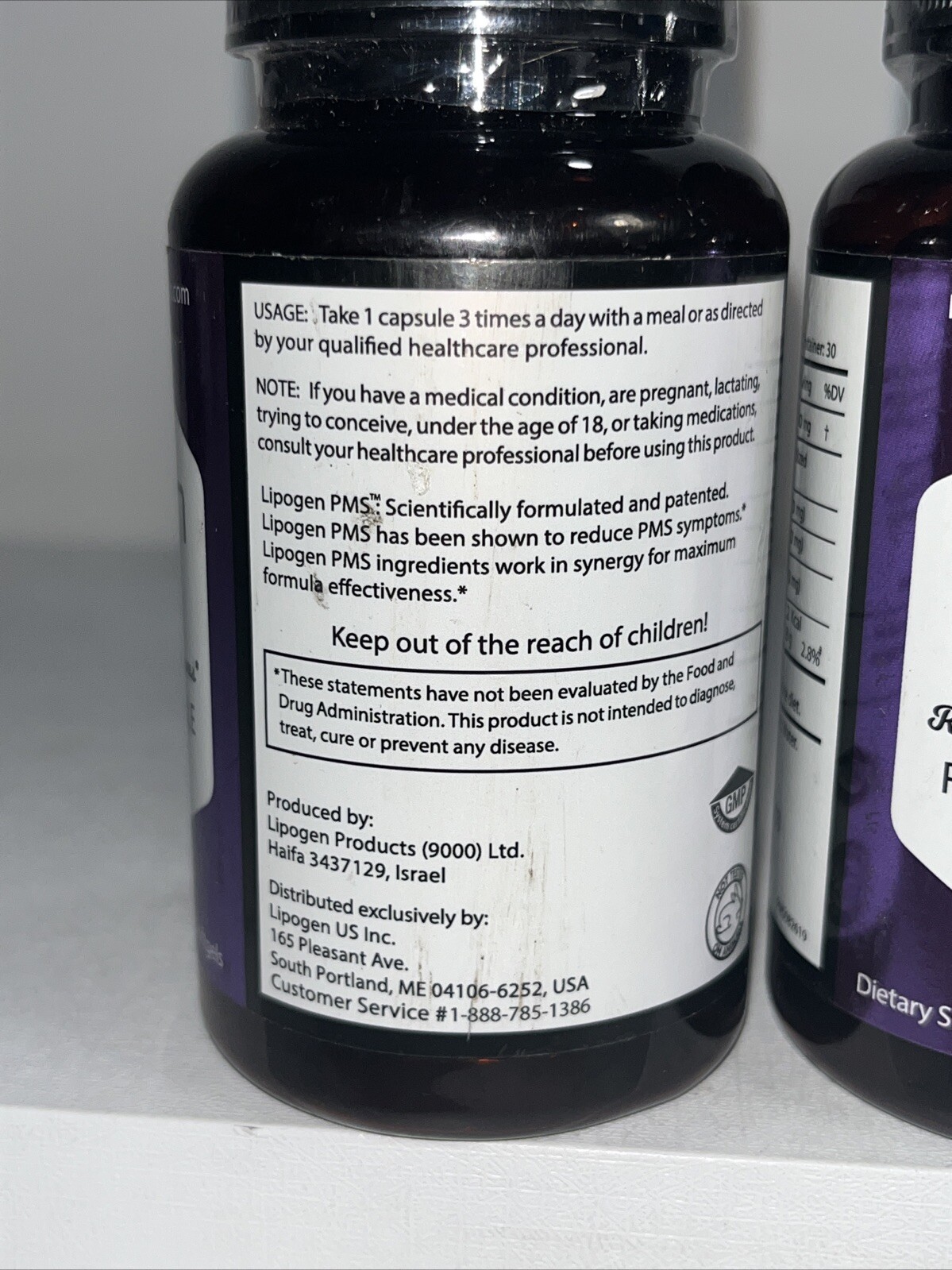 2 Sealed Lipogen PMS Supplement, 90 Caps Each, Slightly Damaged Outer Packaging