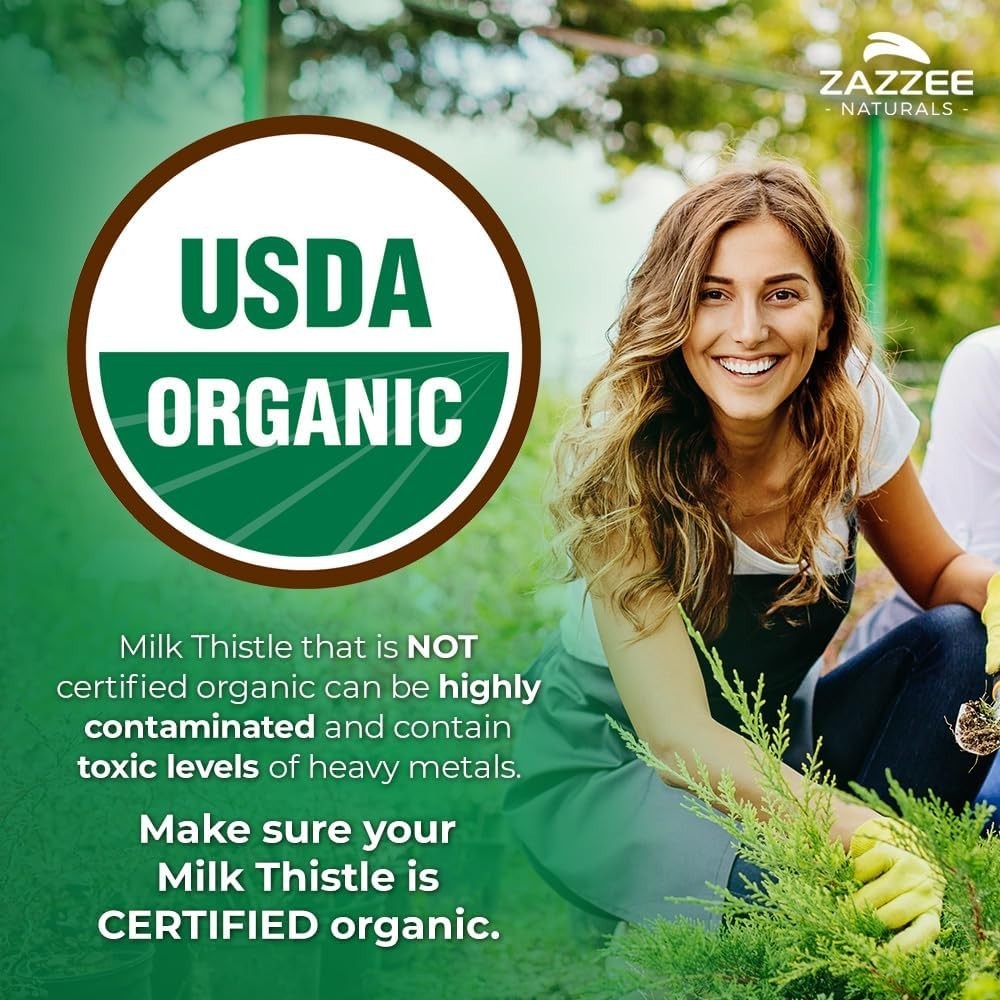 High Potency Organic Milk Thistle – 80% Silymarin, 120 Capsules, 4- Supply
