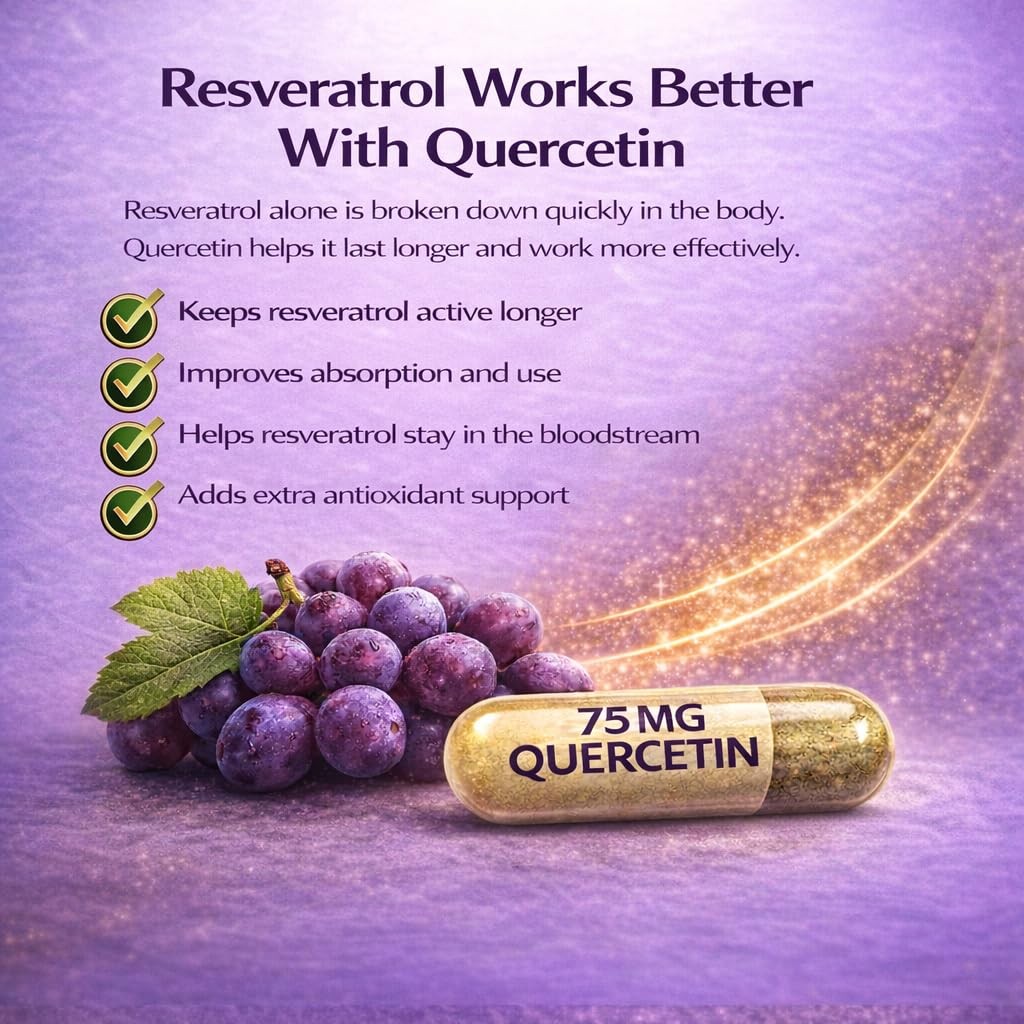 Purity Labs Pure Organic Trans Resveratrol Supplement with Quercetin, Vegan