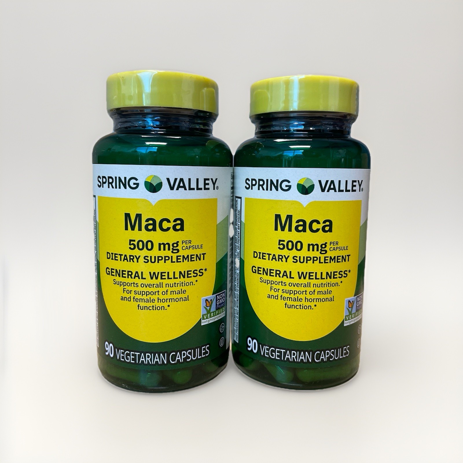 Spring Valley Organic Maca Root 500mg, Twin 90caps Bundle Hormonal Function Supp