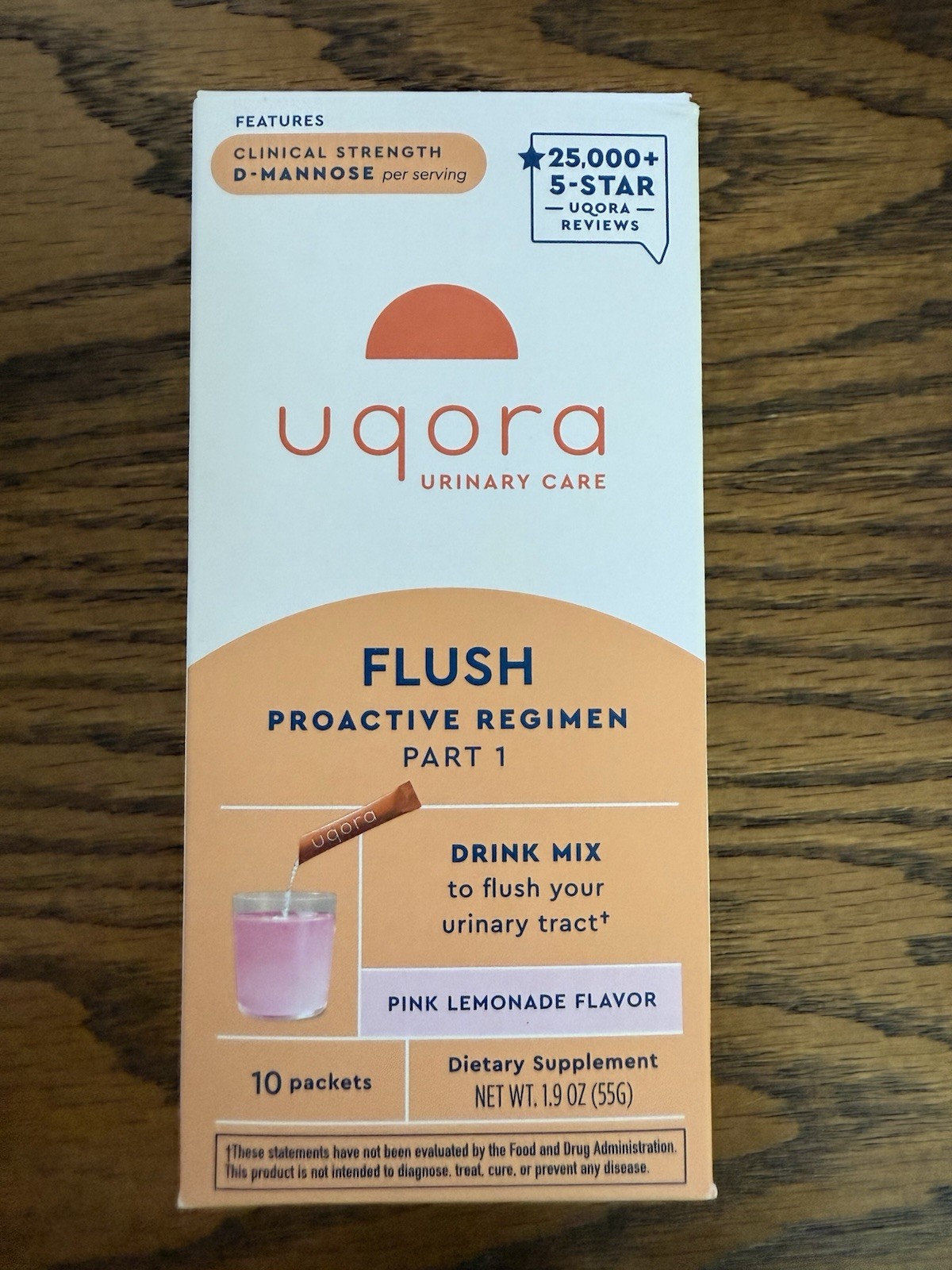 Uqora Drink Mix 1 FLUSH Supplement 10 Packets Pink Lemonade Exp 2026