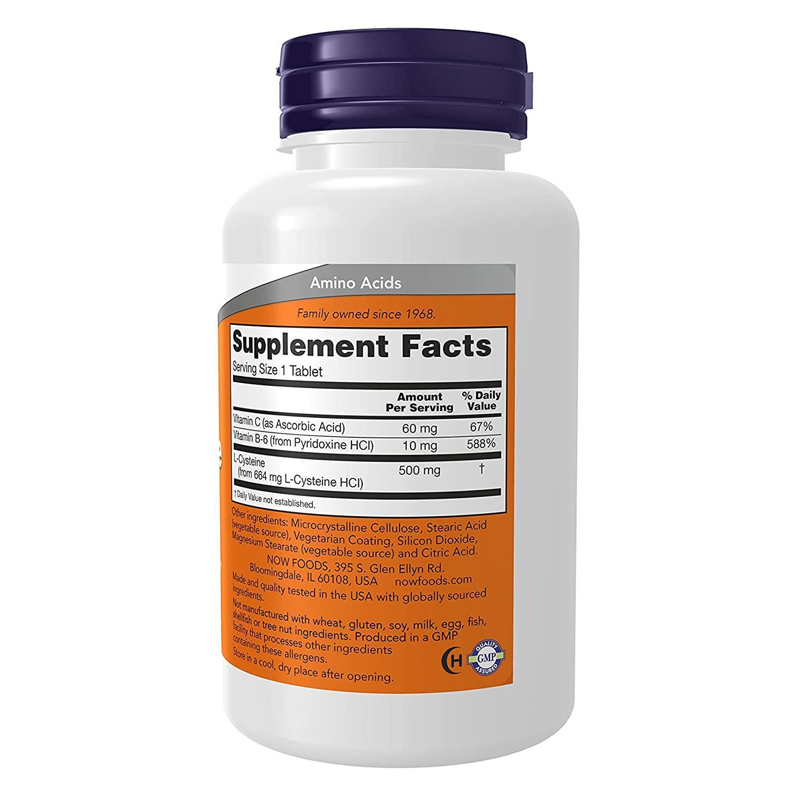 NOW FOODS L-Cysteine 500 mg 100 Tablets