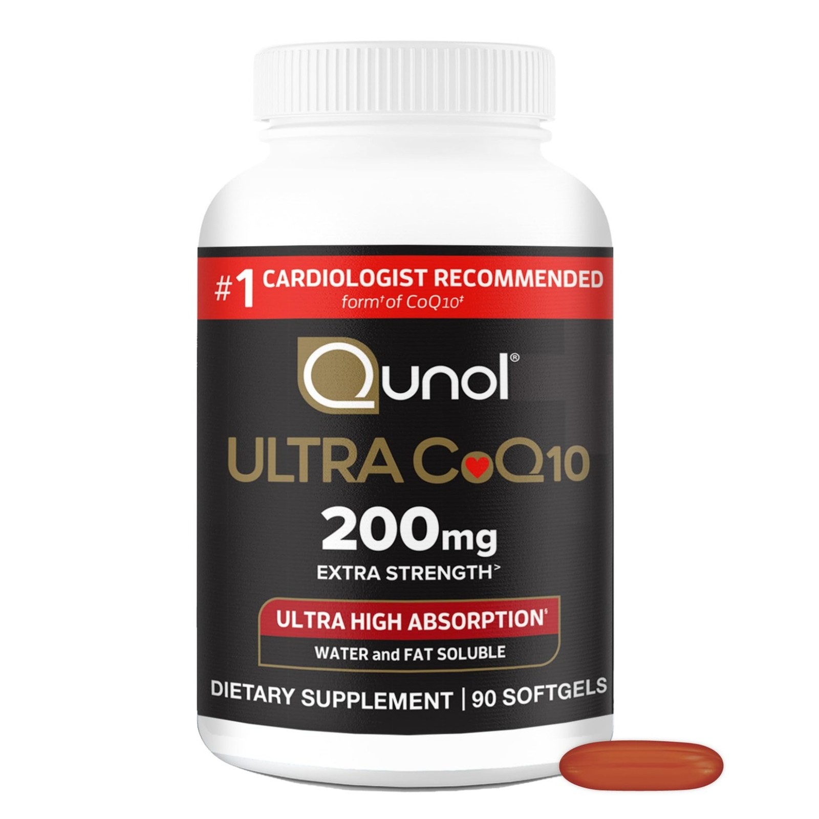 Qunol CoQ10 200mg Softgels, Ultra CoQ10 – Ultra High Absorption Coenzyme Q10 …