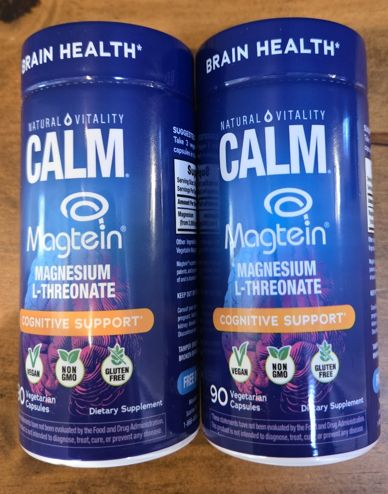2PK Natural Vitality CALM Magnesium & L-Threonate Supplement/Brain Health180 CAP