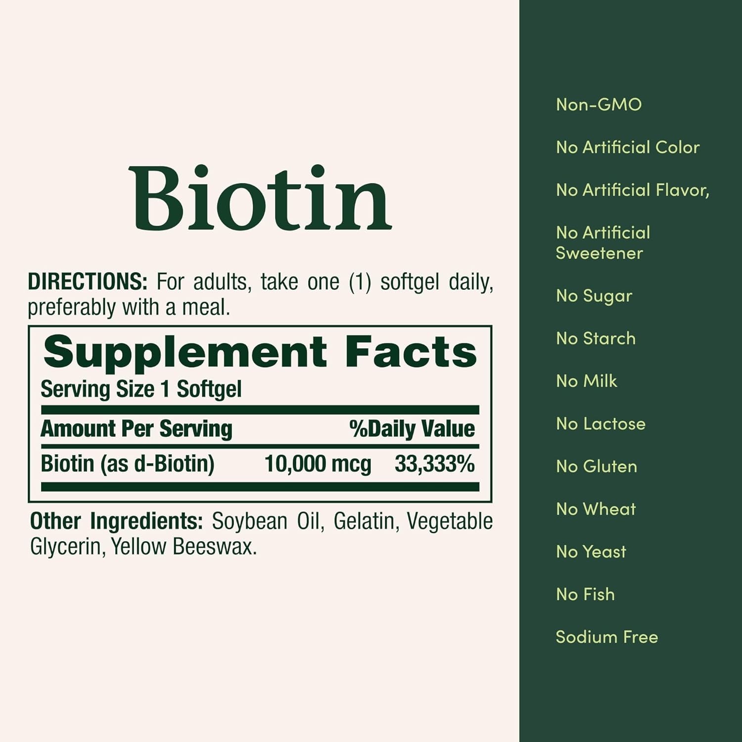 Nature’s Bounty Biotin 10,000 mcg Hair Skin & Nails Vitamins 120 Softgels Pack 2