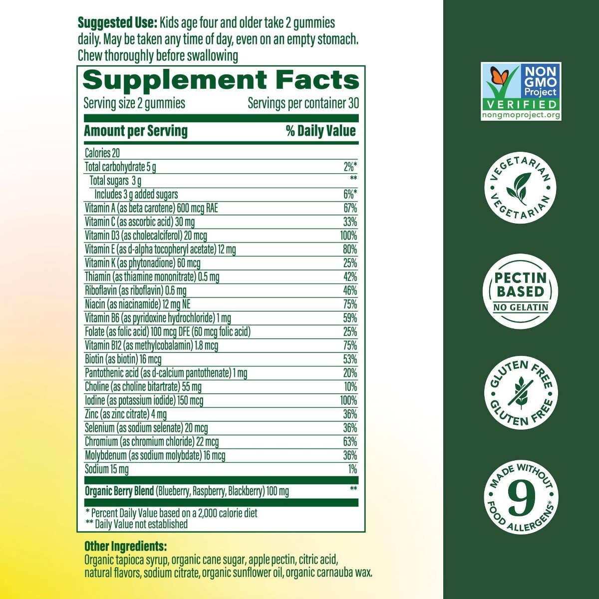 MegaFood Kids’ Multivitamin, Vitamin C, Vitamin D & Choline, Vegetarian – 60ct