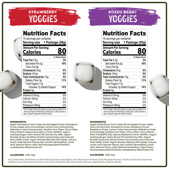 Nature’s Garden Probiotic Yoggies Multi Pack, 21oz (30 x 0.7oz) – (Strawberry 15