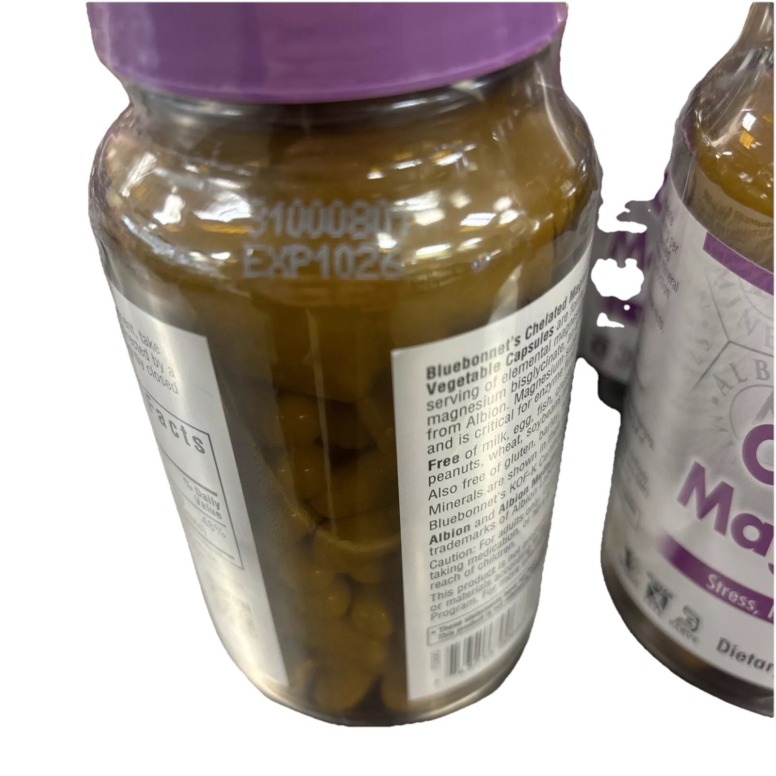 Bluebonnet Nutrition Albion Chelated Magnesium Vegetable Capsule, 200mg, 120 ct