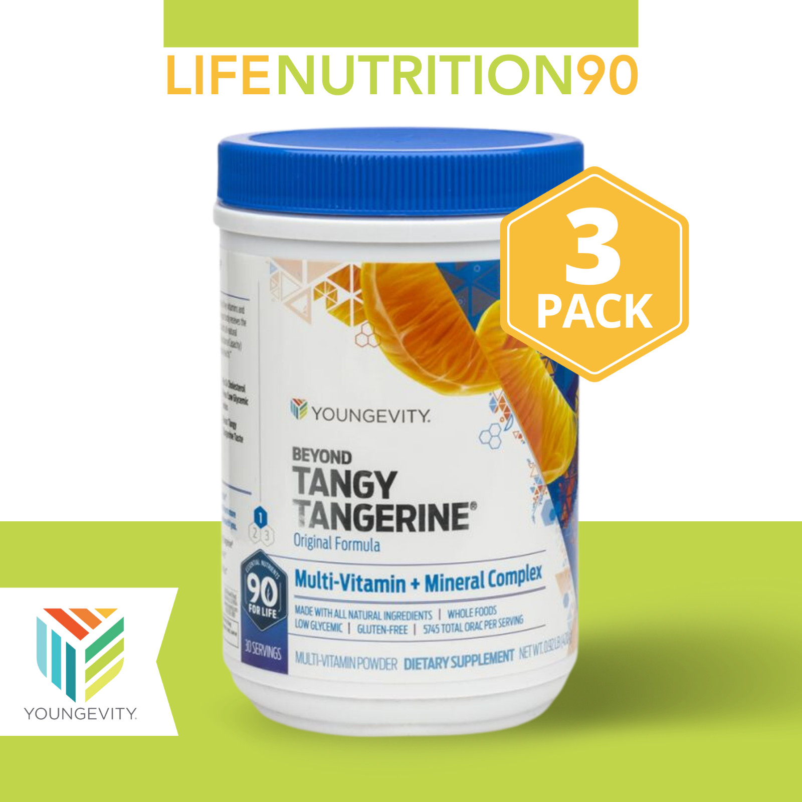Youngevity Beyond Tangy Tangerine Original 420g Canister / 3 Pack