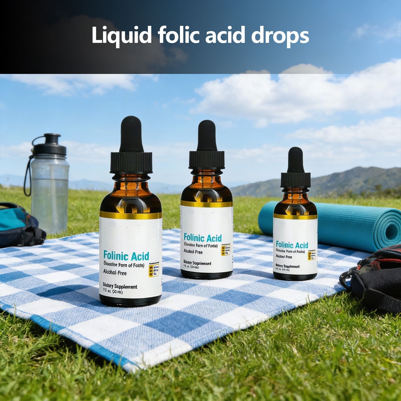 3 Folinic Set Acid Supplement 3-Pack, 1 Fl Oz (30ML) Alcohol-Free Health Adults