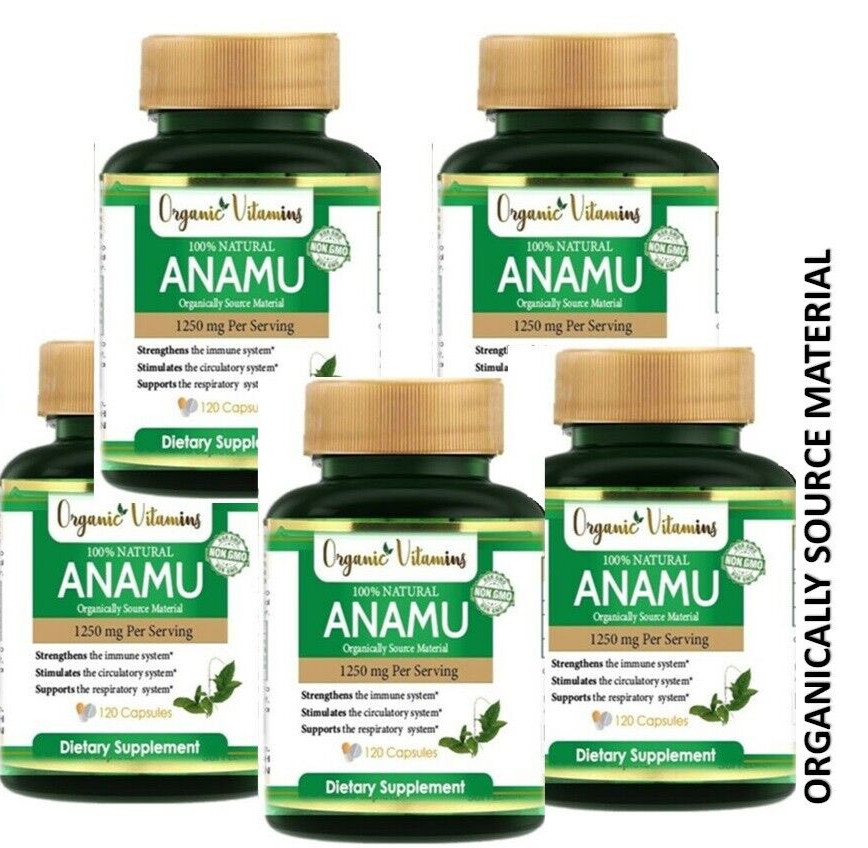 5 X 120 = 600 capsules ANAMU 1250 mg CIRCULATORY SYSTEM LOW SUGAR CONTROL
